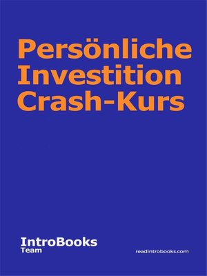 cover image of Persönliche Investition Crash-Kurs